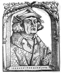 Portret van Johannes van Indagine, naar Hans Baldung Grien, uit 